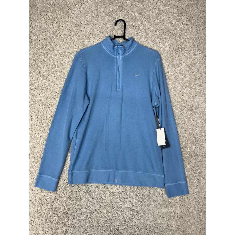 Vineyard Vines Pullover Sweater Mens XL Blue 1/4 Zip Preppy Office